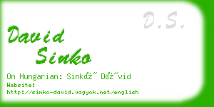 david sinko business card